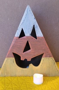 Halloween/Herbst Herbst Dekor Zuckermais Holz 11" mit funktionierendem Teelicht - Bild 1 von 9