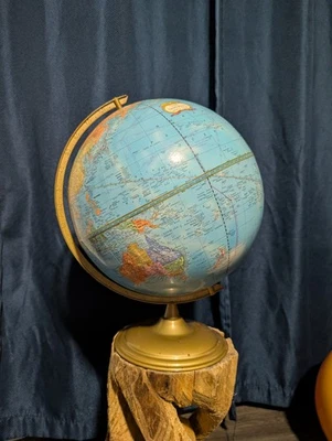 Globo terráqueo imperial vintage 197212 pulgadas hecho por The George F. Cram Company. USA Foto 1 de 4