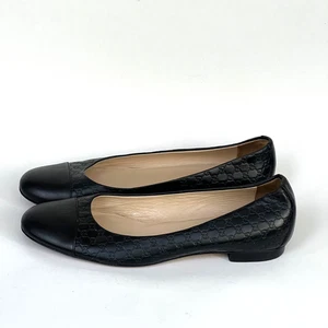Gucci Ballerinas schwarz Leder GG Logo Struktur Größe 39,5 / 9,5 Gucci Logo - Bild 1 von 24