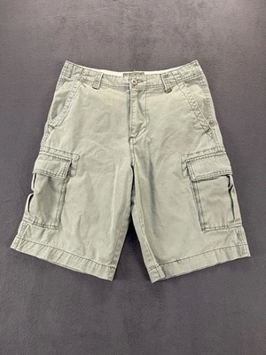 Plugg Co 工装短裤男式 30 绿色实用口袋 100% 棉休闲 — 第 1/4 张图片