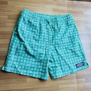 Vineyard Vines sea shell print boys swim trunks size large 16 green - Picture 1 of 6