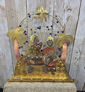 Gemischte Metalldrahtkunst Kupfer Schmuck Heilige Familie Krippe Josef Maria Jesus - Bild 1 von 8