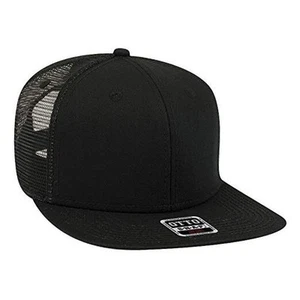 SNAP Hawaiian Pattern Square Flat Visor 6 Panel Pro Style One Size Black - Picture 1 of 6