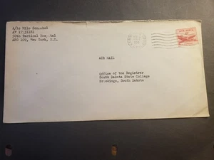 APO 109 GEILENKIRCHEN, GERMANY 1954 Army Air Force Cover 50th Tactical Hospital - Foto 1 di 2