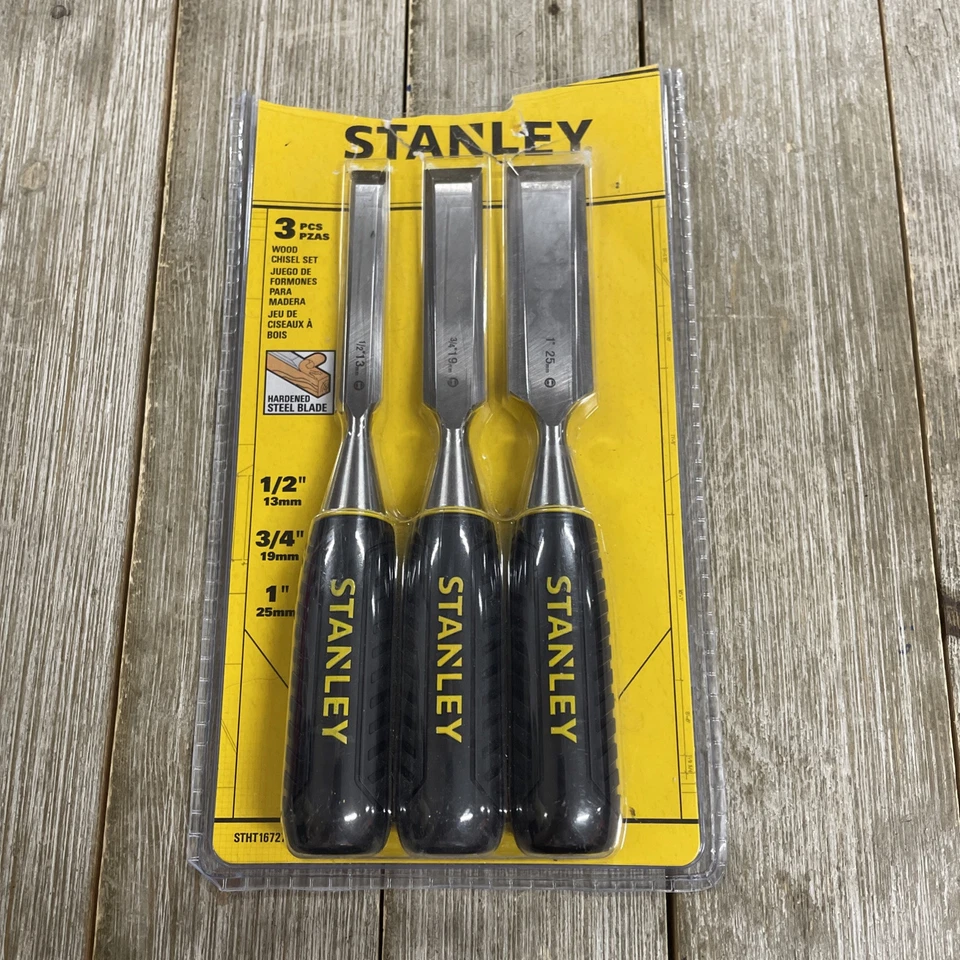 STANLEY TOOLS 3-pc. WOOD CHISEL SET 1/2” 3/4” 1” STHT16727