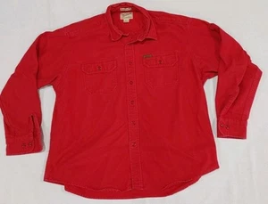 Woolrich Expedition Chamois Long Sleeve Shirt Red Heavy Cotton Men's Size XL - Picture 1 of 9