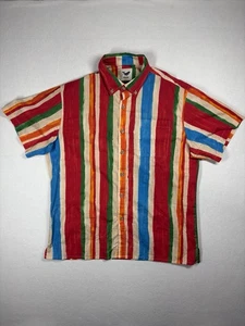 Yiume Hawaiihemd Herren L bunt Regenbogen Knopfleiste Strand Resort Kreuzfahrt - Bild 1 von 8