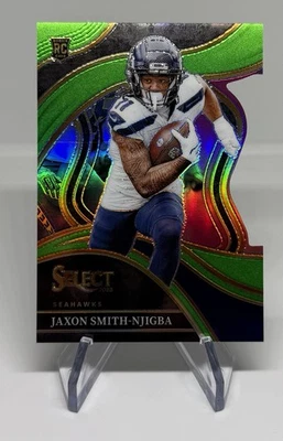 2023 Select - Club Level Jaxon Smith-Njigba Neon Green Prizm Die-Cut /499 (RC) - Image 1 of 2