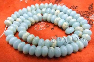SALE 4*8mm Rondelle Blue Amazonite Loose Beads strand 15'' jewelry making-los688 - Imagen 1 de 3
