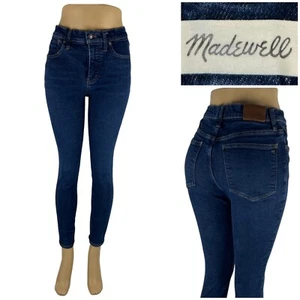 Pantalones de mezclilla Madewell para mujer 28 X 28 tiro medio ajustados mezcla de algodón azul elástico - Imagen 1 de 10