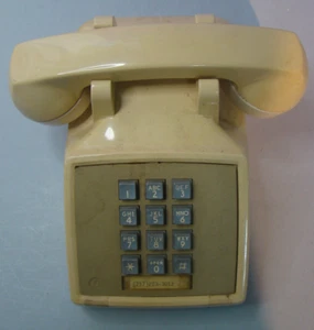 Vintage Yellow Illinois Bell Touch-Tone Desk Telephone  2500DM Desk - Picture 1 of 19