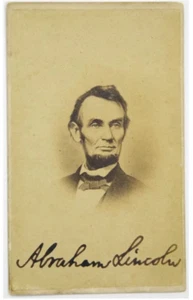 President Abraham Lincoln Signed CDV Dalshire Auctions Autograph COA - Picture 1 of 3