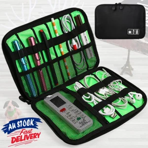 Electronic Accessories Storage USB Cable Organizer Insert Drive Bag Case Travel - Picture 1 of 13