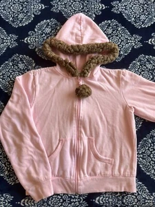 Very Cute Energie Cocoa Bean Pink Hooded Sweater LARGE Juniors - Picture 1 of 7