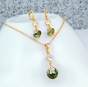 Damenanhänger Set vergoldete Gold 18K/ 750er charismatische Anhänger Peridot - Bild 1 von 3