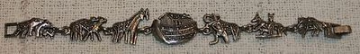 Silver Tone Noahs Ark Bracelet Animals 7 3/4" Bible Story Religious Jewelry - Image 1 of 4
