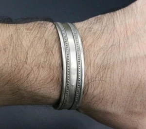 Hermosa pulsera de puño de plata tradicional turcomana, pulsera adorable única, - Imagen 1 de 8