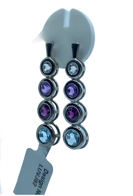 Multi Gemstone 925 Sterling Silver Drop Earrings 2.42cts Foto 1 de 4