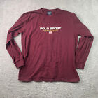 Vintage Polo Sport Ralph Lauren Men's Large T-Shirt Logo Spellout Long Sleeve*