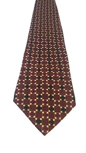 Corbata NEO by Bill Cuello Blass 100% Seda Verde Borgoña Geométrica Clásico Informal - Imagen 1 de 12
