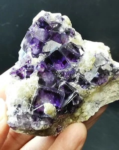 116g Top Natural Clear Purple Phantom Fluorite Quartz Specimen Yindu - Picture 1 of 24