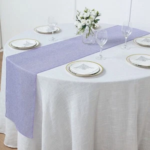 LAVENDER 14"x108" Faux Burlap Polyester TABLE RUNNER Party Home Decorations - Picture 1 of 7