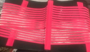 BraceUP Adjustable Stabilizing Lumbar Lower Back Brace Support Belt - Black Pink - Picture 1 of 2
