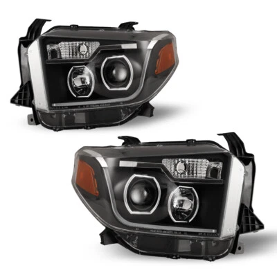 For 2014-2017 Toyota Tundra Projector Headlights Black LED Sequential Signal - Image 1 of 4