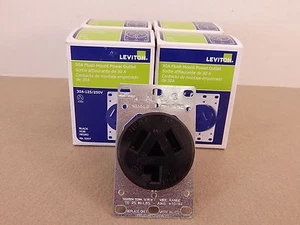 4 TOMA DE CORRIENTE MONTAJE EMPOTRADO LEVITON 5207 NEMA 10-30 125/250V 30A 3 HILOS - Imagen 1 de 3