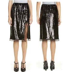 New Michael Kors Collection Black Sequin and Lace Skirt 4 - Picture 1 of 12