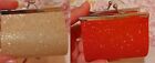 Coin Purse Ladies Women's mini Double Clasp wallet girls 2 pieces red and gold