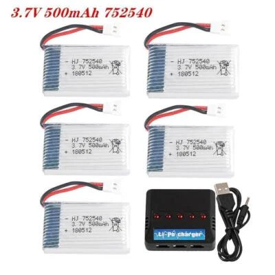 3.7V 500mAh 752540 Lipo Battery For Syma X5C X5SW M68 Cheerson CX-30 H5C RC Dron - Image 1 of 4