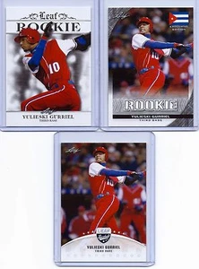 (3) YULIESKI GURRIEL 2016 LEAF DRAFT EXCLUSIVE 3 CARD ROOKIE LOT-HOUSTON ASTROS - Picture 1 of 4