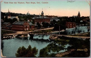 Postcard Port Hope Ontario c1918 View from the Viaduct *as is* - Picture 1 of 2