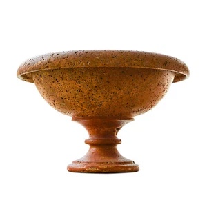 Centerpiece Bowl with Red Travertine Base H. 19.5 cm - Picture 1 of 5
