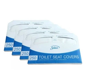 Toilet Seat Covers - Paper Disposable - Half Fold - 1000 Count (4 Packs of 250) - Picture 1 of 3