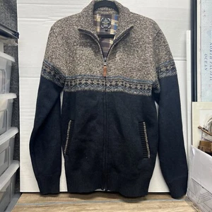 Point Zero Gold Jacket Knitted Fleece Large Cardigan High Quality Free Ship - Picture 1 of 13