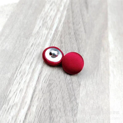 50pcs Fabric Satin Cloth Covered Buttons with Shank Clothes Sewing DIY Crafts - Image 1 of 4