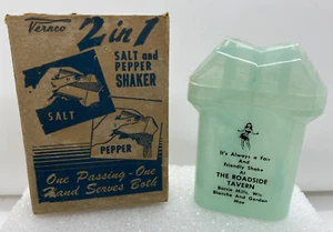 Barre Mills Wisconsin ROADSIDE TAVERN Advertising Salt Pepper La Crosse WI Bar - Picture 1 of 8