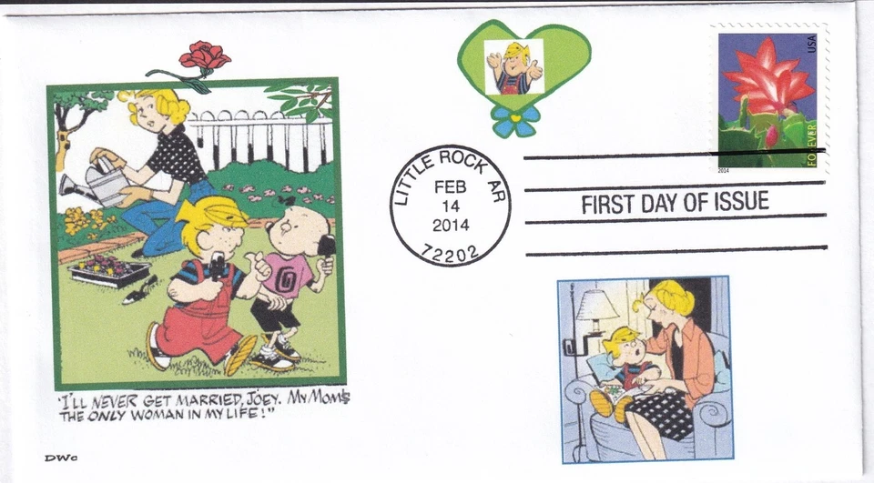 DENNIS THE MENACE   MOM'S the ONLY WOMAN    LOVE     FDC- DWc  CACHET - Image 1 of 1