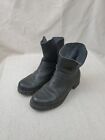 Caterpillar CAT Moto Ankle Boots Womens Size 8 Black Textured Leather Side Zip