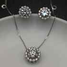 Certified 2 cttw Genuine White Moissanite Necklace + Earrings S925 Set