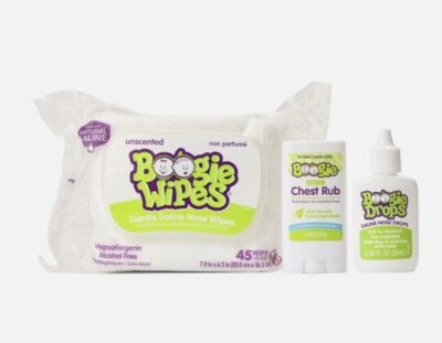 Boogie Stuffy Nose Kit. Wipes, Saline Nose Drops & Chest Rub. SHIPS FREE - Image 1 of 4