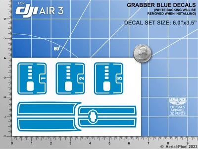 DJI Air 3 / Air 3S Racing Stripes With Battery Decals Number #1-3 Sticker Skin - Image 1 of 3