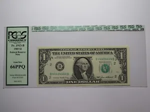 $1 1985 Near Solid Serial Number Federal Reserve Bank Note Bill NEW66 #44404444 - Picture 1 of 2