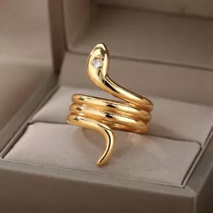925 Sterling Silver Engagement Wedding Ring Adjustable Women Men Gold Plate Ring - Picture 1 of 7