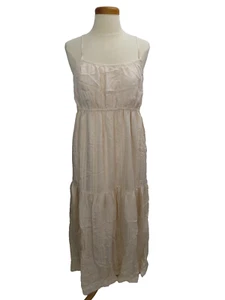 Lovestitch Maxi Size Medium Beige Spaghetti Straps Tierd Empire Waist Lining - Picture 1 of 7