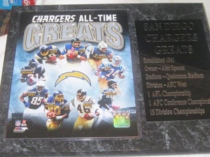 San Diego Charger Greats team statistics plaque - New Lower Pricing!! - Picture 1 of 1