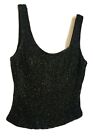 Vintage SEAN COLLECTION Beaded Black Low-back Tank Top  XS GORGEOUS!