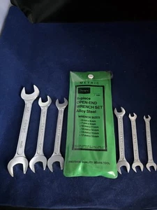Vintage Sears 6 Piece Open End Wrench Set Alloy Steel Metric - Picture 1 of 4